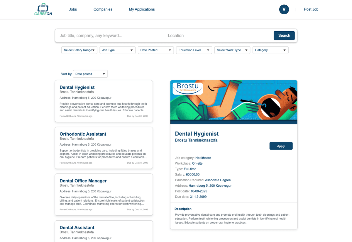 Careeon jobs listing